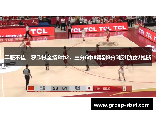 手感不佳！罗欣棫全场8中2，三分6中0得到8分3板1助攻2抢断